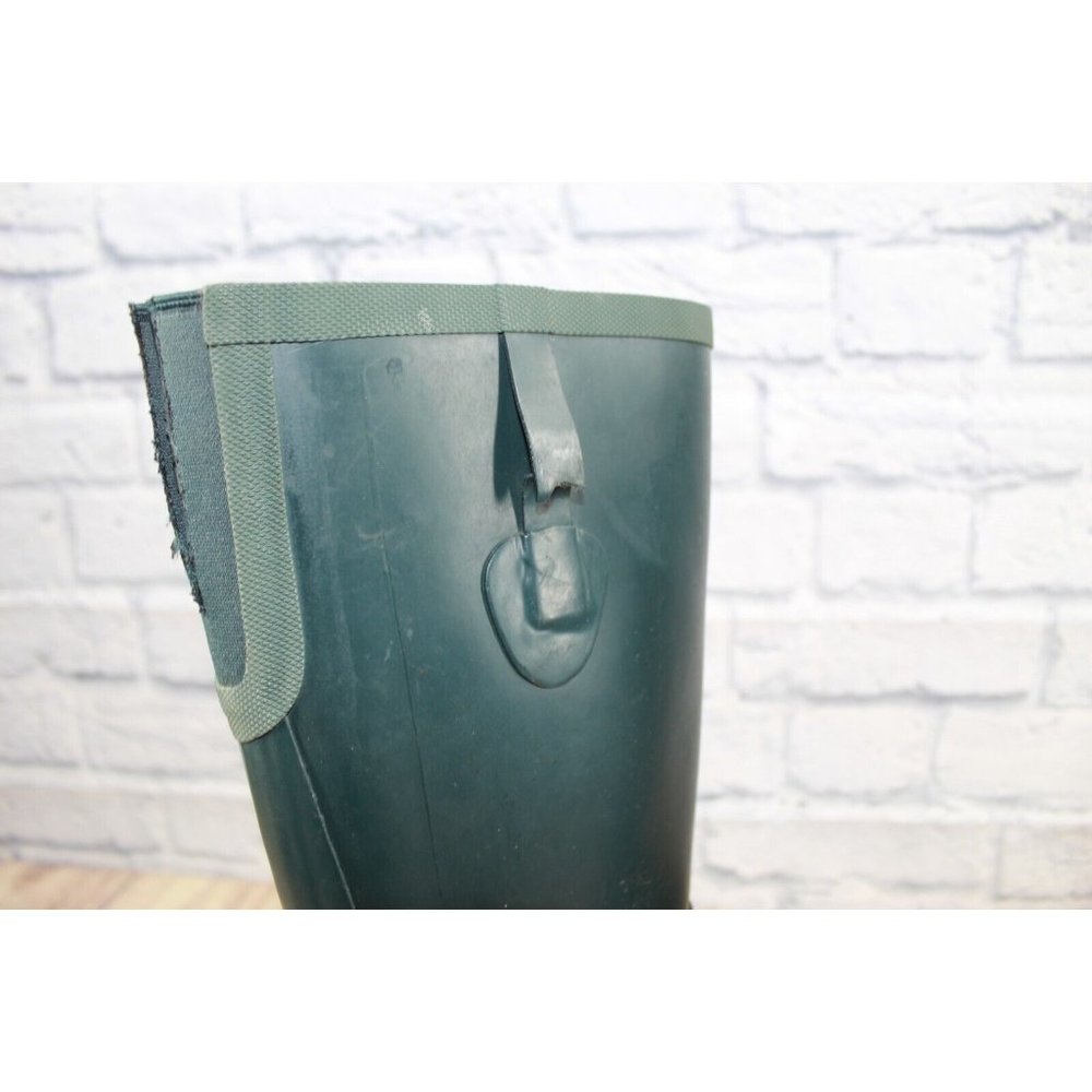 LL Bean Upland Wellies Dark Green Rubber Camo Tall Rain Boots Size 7 M - Picture 9 of 12